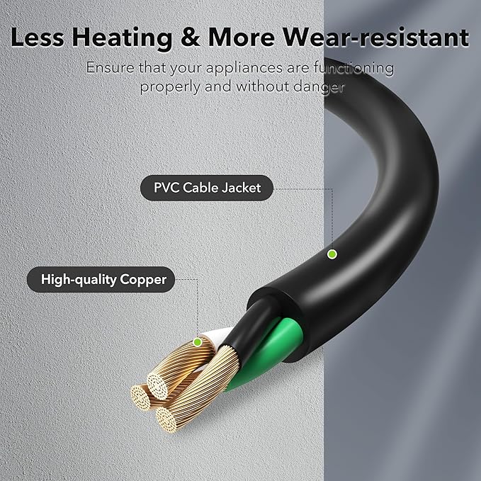 BN-LINK 6ft Indoor Outdoor Extension Cord 16/3 SJTW, 2 Pack, Weather Resistant - Image 4