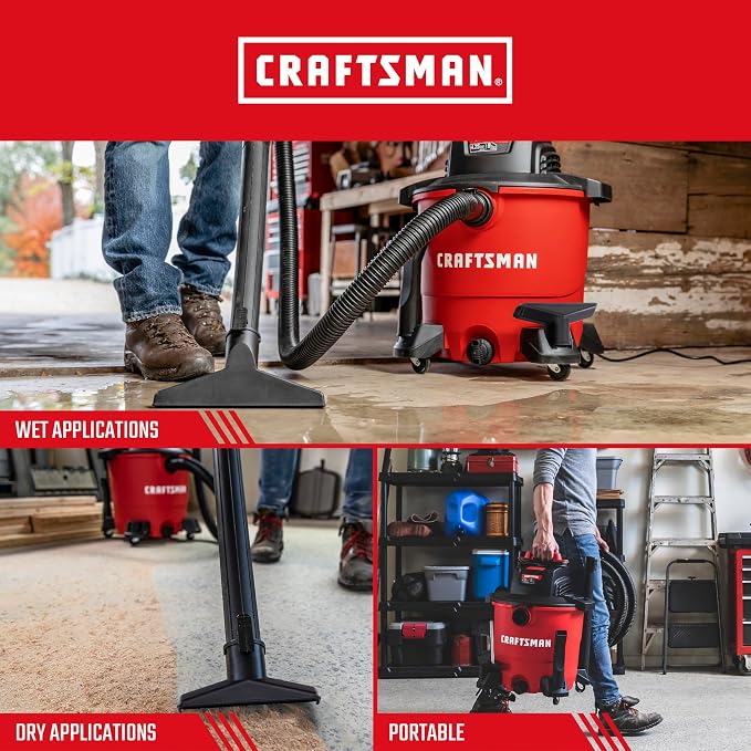 CRAFTSMAN CMXEVBE18690 9 Gallon 4.25 Peak HP Wet Dry Vac, Portable Shop Vacuum - Image 4