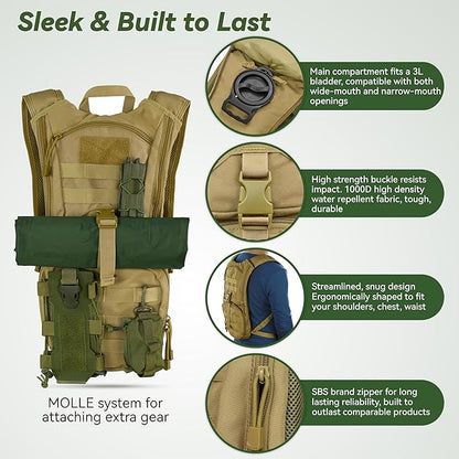 MARCHWAY Tactical Molle Hydration Pack Backpack - Image 3