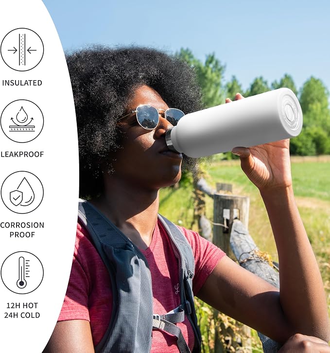 Bambaw Insulated Water Bottle 16 oz, Stainless Steel Water Bottle - Image 3