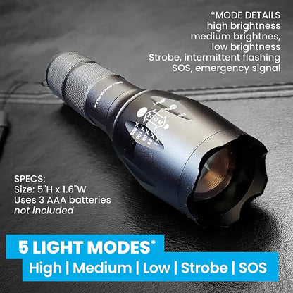 TacLight 3 Pk Tactical Flashlights High Lumens 40x Brighter than Regular Flash - Image 7