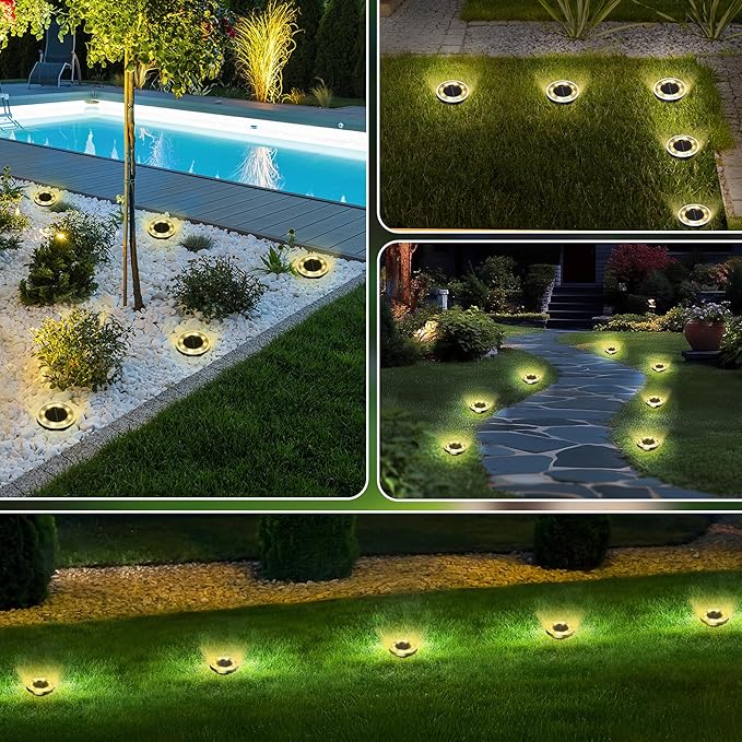 INCX Solar Ground Lights, 16 Pack Solar Lights Outdoor Waterproof, Solar Garden - Image 5