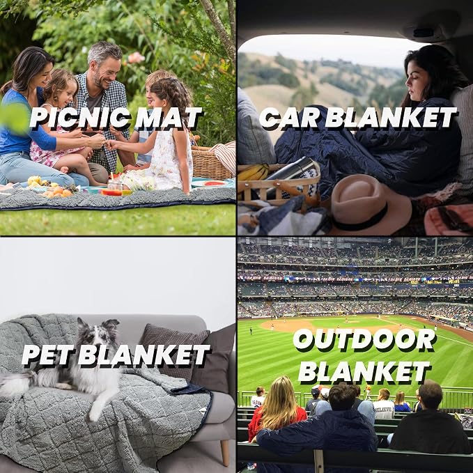 Waterproof Outdoor Blanket 62”X 51” Packable, Stadium Blankets - Image 7