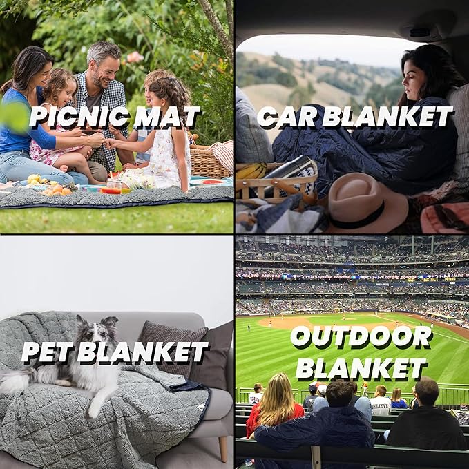 Waterproof Outdoor Blanket 82”X 55” Packable, Stadium Blankets - Image 7