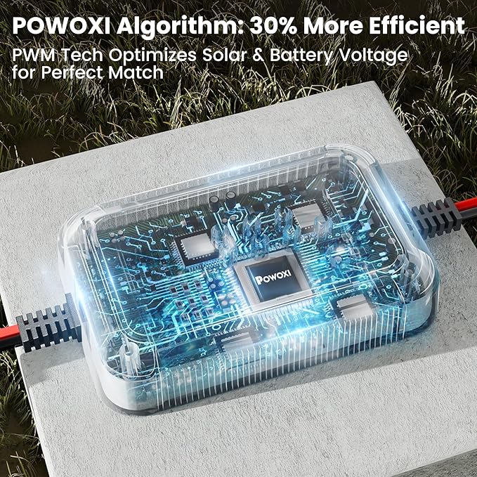POWOXI-Upgraded-20W-Solar-Battery-Charger-Maintainer, External Smart 3-Stages - Image 4