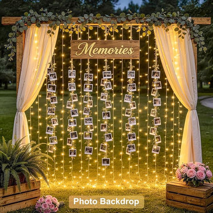 JMEXSUSS 300 LED Remote Control Curtain Lights, Plug in Fairy Curtain Lights - Image 9