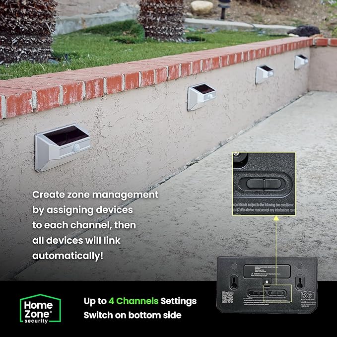 Home Zone Mesh Linkable Series 4-Pack Solar SMD LED Security Wall Pack Light - Image 4