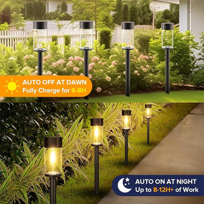 UME 8 Pack Solar Pathway Lights Outdoor, Bright Solar Garden Lights - Image 3