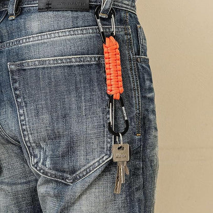 BRAVESHINE Paracord Keychain Carabiner Clip, D Ring Lanyard Hanger Stroller Hook - Image 6