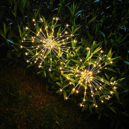 JJGoo Solar Firework Lights, 2 Pack 180 LEDs 2 Lighting Modes Solar Lights - Image 3