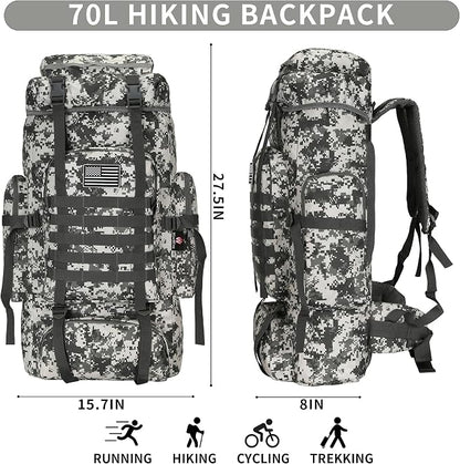 Hiking Backpack for Men 70L/100L Camping Backpack Military Rucksack Molle 3 - Image 2