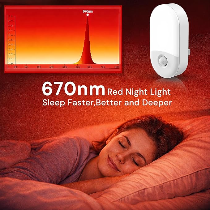 L LOHAS LED Red Night Light Plug in, Motion Sensor Night Light - Image 2