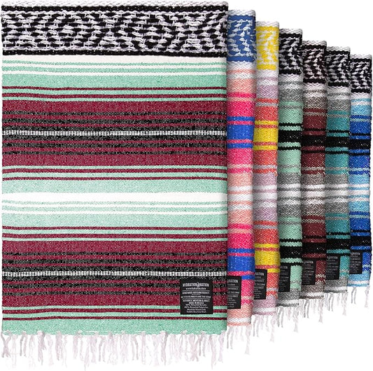 Hydration Nation Authentic Large Handwoven Mexican Blanket by ZulayKitchen