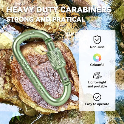 Carabiner Clip, Key Hooks for Keychain Aluminum D Ring Shape Carabiner - Image 8