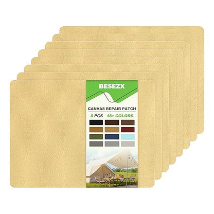 Besezx Canvas Repair Patch, Outdoor Gear Patch, 7.87x5.9 Inches 8PCS, by Besezx