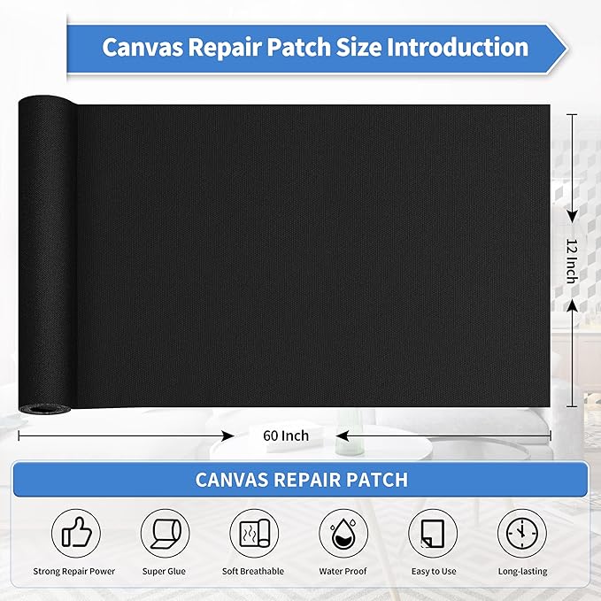 KING MOUNTAIN Canvas Repair Tape, Outdoor Gear Patch, 12×60 Inches, Waterproof - Image 4