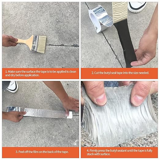 ADHES Butyl Tape Waterproof Tape Aluminum Foil Tape Sealant Tape 4in x 16ft - Image 4