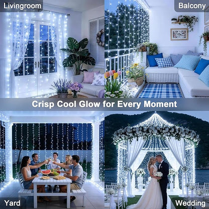 JMEXSUSS 300 LED 9.8x9.8Ft Curtain Lights Indoor - Image 4