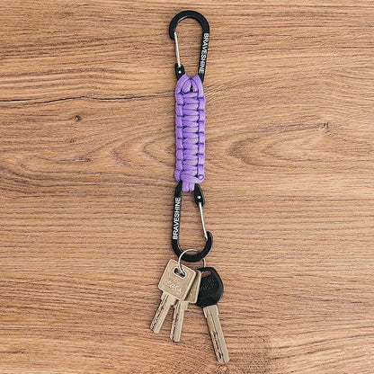 BRAVESHINE Paracord Keychain Carabiner Clip, D Ring Lanyard Hanger Stroller Hook - Image 2