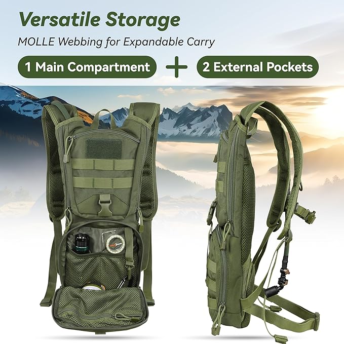 MARCHWAY Tactical Molle Hydration Pack Backpack - Image 4