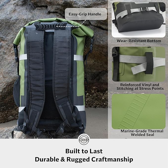 STOVER 5/10/25/30/40/55L Waterproof Dry Bag- Roll-Top Backpack w/Phone Case- - Image 6