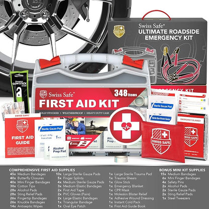Swiss Safe 2-in-1 Car Emergency Kit | 12-FT Heavy-Duty Jumper Cables & - Image 5