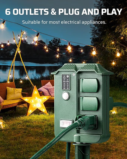 DEWENWILS Outdoor Power Stake Timer, Waterproof Outdoor Timer - Image 5
