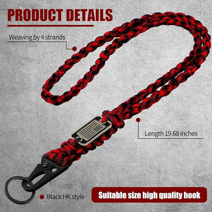 Frienda 2 Set Heavy Duty Paracord Lanyard Necklace Whistles Strap Braided 550 - Image 4