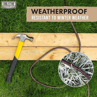 Brown Outdoor Extension Cord 50 ft, 16/3 Heavy Duty Cable - Image 4