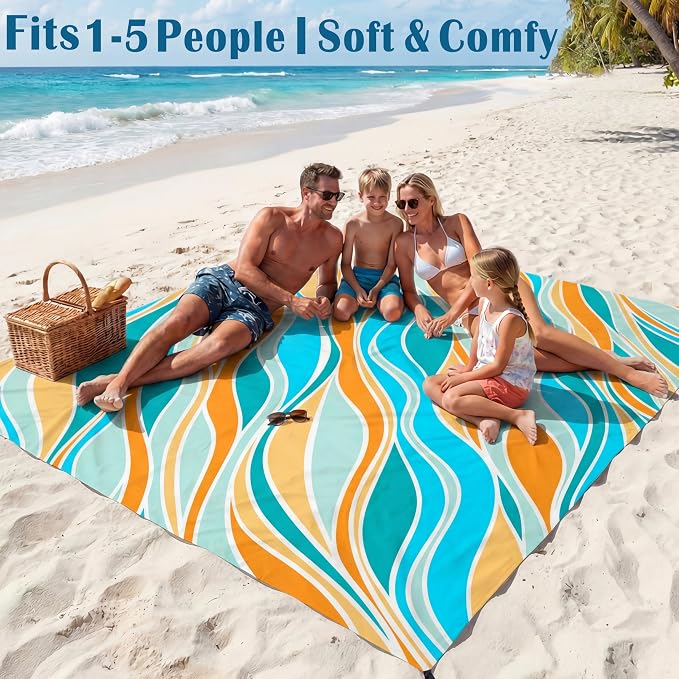 Famstar Beach Blanket Oversized Extra Large 78" X 81", Waterproof Sandproof - Image 4