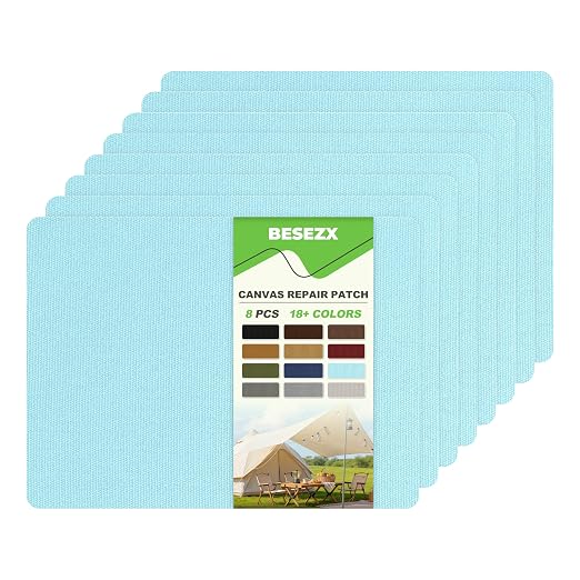 Besezx Canvas Repair Patch, Outdoor Gear Patch, 7.87x5.9 Inches 8PCS, by Besezx