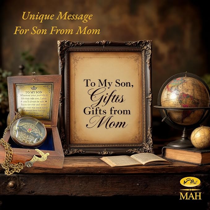Brass Compass Gift to My Son Never Forget I Love You, Sentimental Keepsake from - Image 7