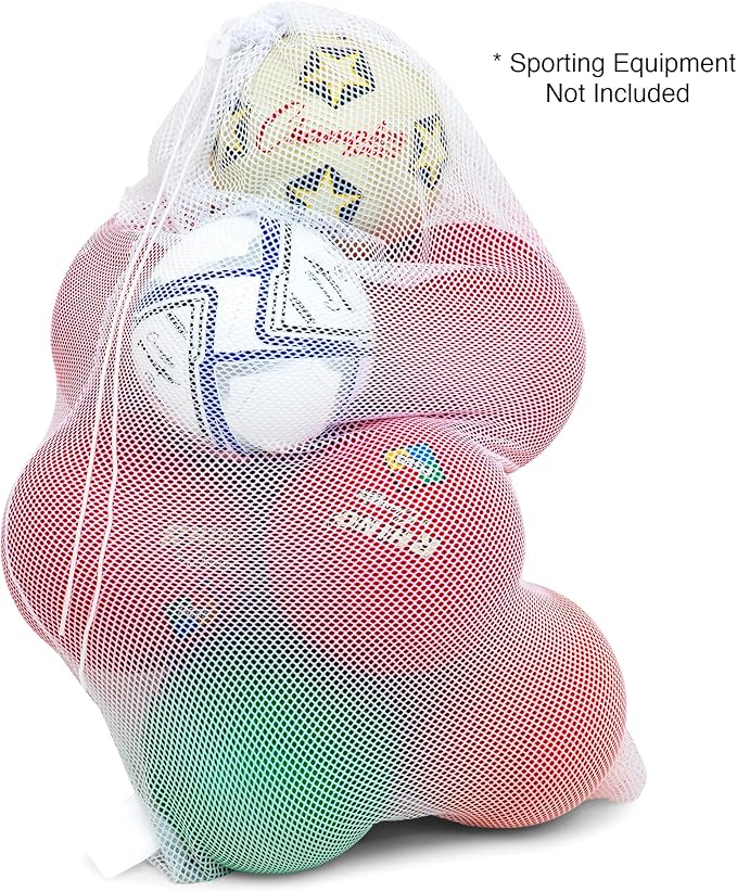 Champion Sports Mesh Equipment Bag – Heavy-Duty Nylon Drawstring Bag - Image 9
