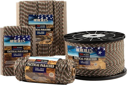 HERCULES 750lb Paracord 4mm 11 Strands Tactical Parachute Cord, Outdoor Gear by HERCULES