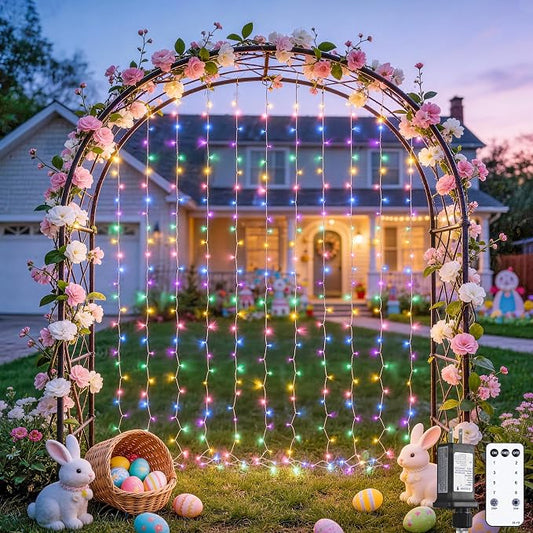 JMEXSUSS 300LED Easter Decorations Curtain Lights by JMEXSUSS