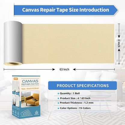 KING MOUNTAIN Canvas Repair Tape, Outdoor Gear Patch, 4×63 Inches, Waterproof - Image 4