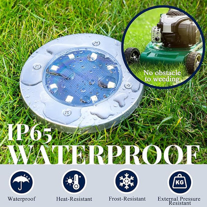 SOLPEX Solar Ground Lights, 16 Pack Solar Lights Outdoor Waterproof, 8 LED - Image 6