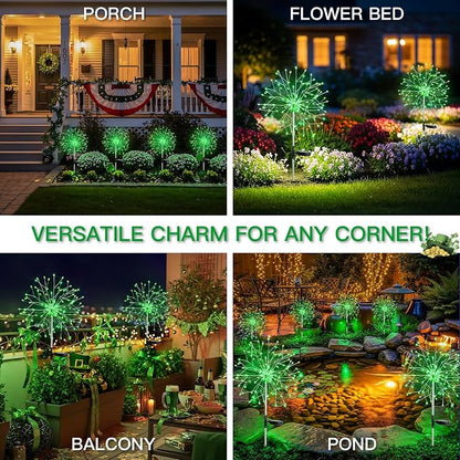 suddus St. Patrick's Day Decorations Solar Firework Lights - Image 2