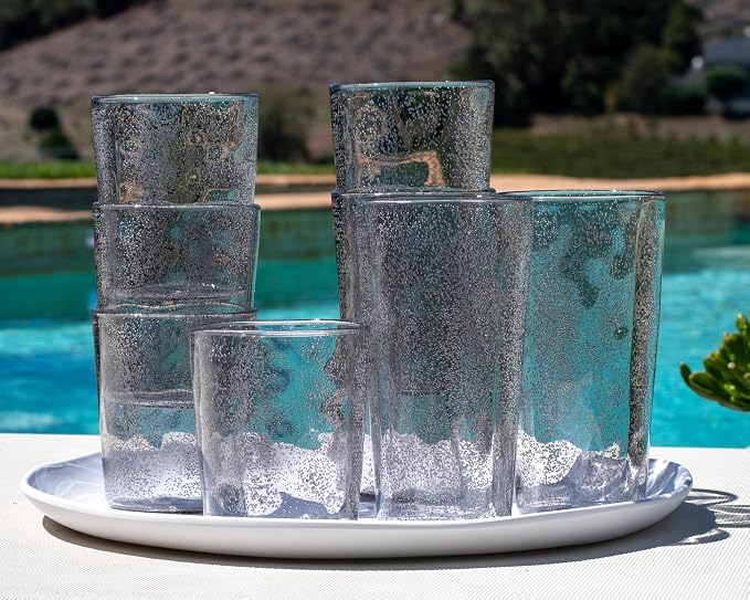 Fizz Bubbles Durable Acrylic 8-Piece Indoor/Outdoor Drinkware Set - Image 2