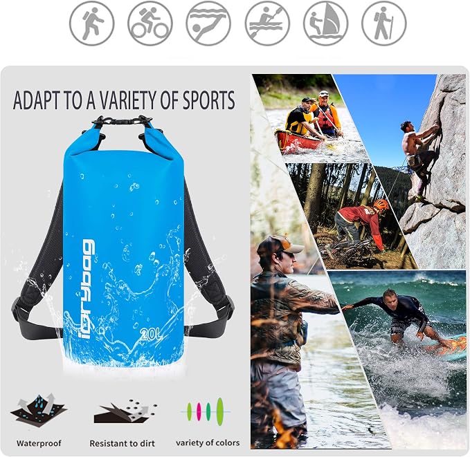 IDRYBAG Dry Bag for Kayaking Waterproof 2L/5L/10L/15L/20L, Small Dry Sack - Image 5
