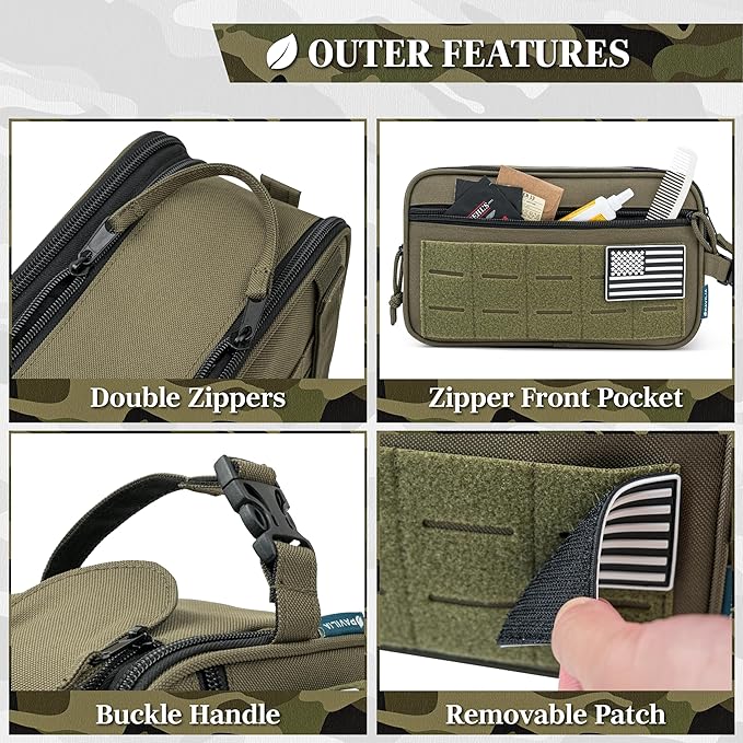 PAVILIA Tactical Toiletry Bag for Men, Travel Hygiene Bag, Military Gear Dopp - Image 4