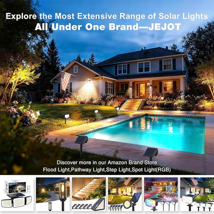 Solar Spot Lights Outdoor Waterproof IP65, 4 Pack, Cool Light, 2 Lighting Modes - Image 9