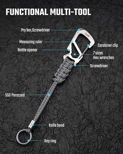 KeyUnity KC04 Paracord Keychain Carabiner Clip, Braided Lanyard - Image 4