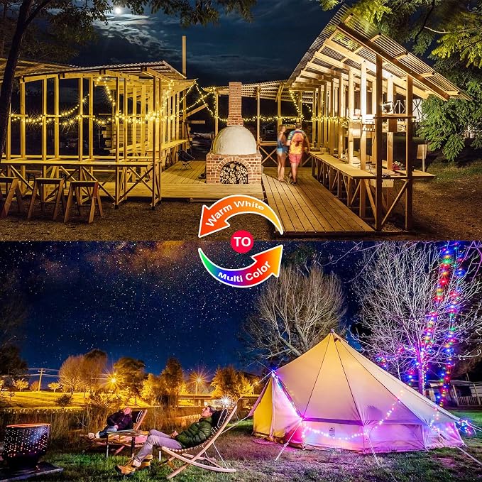 JMEXSUSS 2 Pack Solar Christmas Lights Outdoor Waterproof, 100 LED 33ft Warm - Image 6