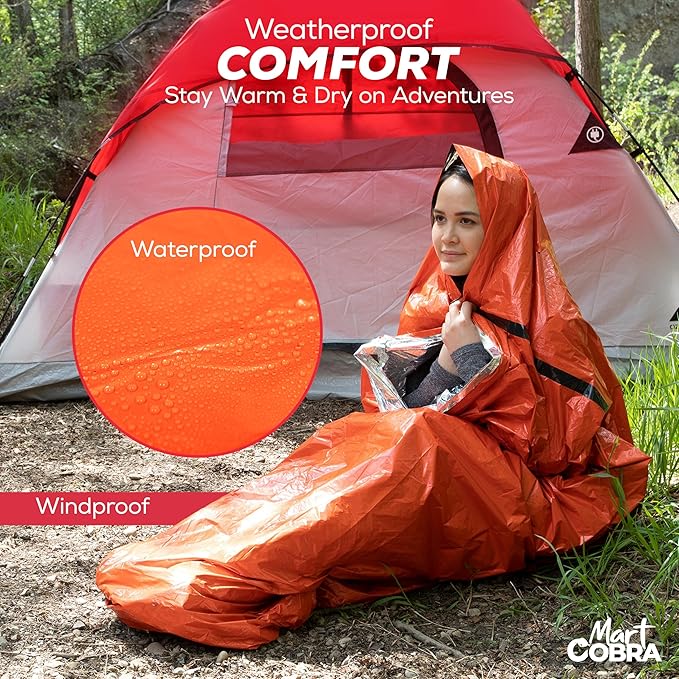 Emergency Sleeping Bag for Survival Gear and Supplies Life Bivy Sack Waterproof - Image 3