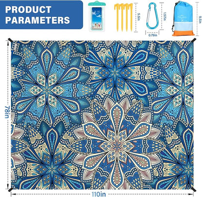 Famstar Beach Blanket Oversized Extra Large78 X 110", Waterproof Sandproof - Image 7