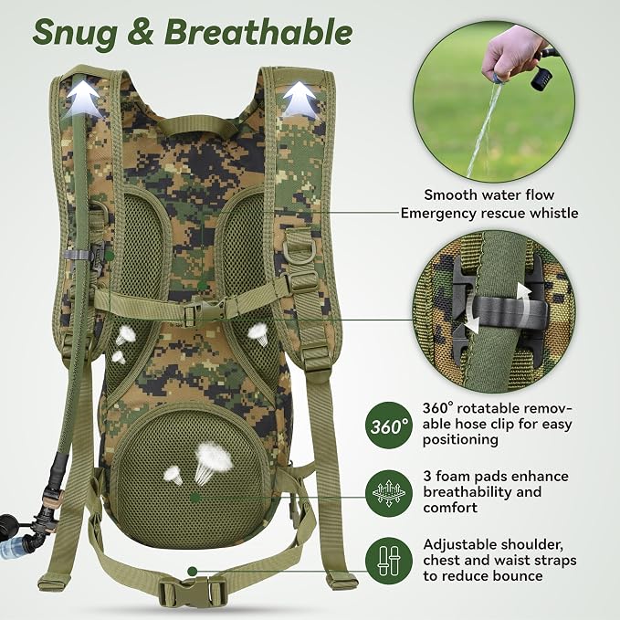 MARCHWAY Tactical Molle Hydration Pack Backpack - Image 5