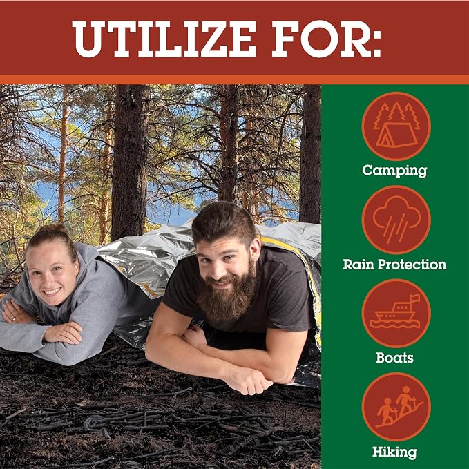 Emergency Thermal Mylar 2 Person Sleeping Bags -Ultra Compact - Image 2