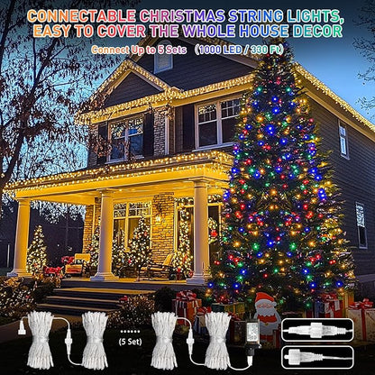 JMEXSUSS 200 LED Christmas String Lights Outdoor Waterproof, 66ft Color - Image 4