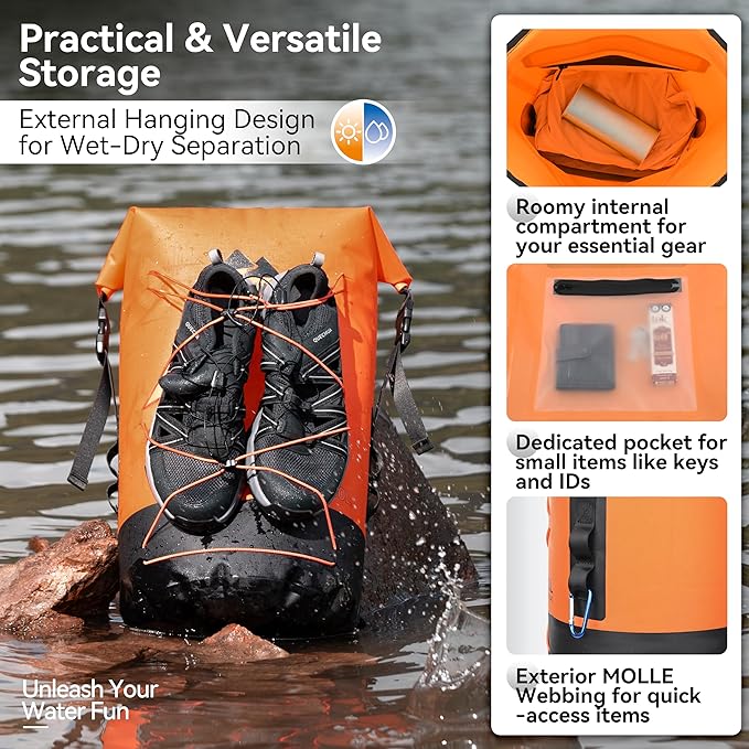 MARCHWAY Floating Roll Top Dry Bag, Flexible Lightweight TPU Waterproof - Image 4
